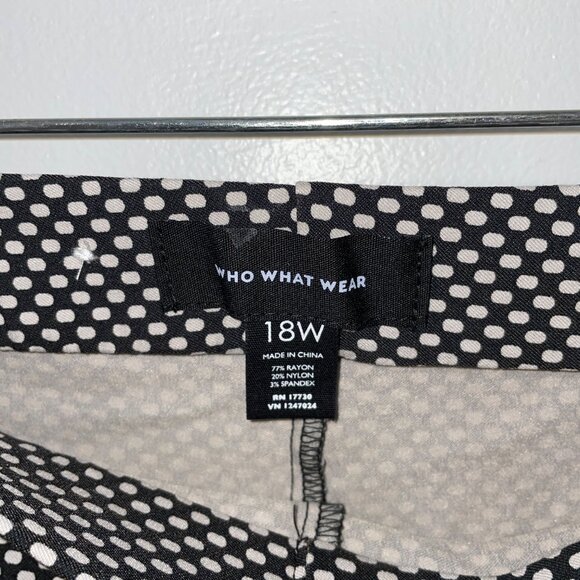 Who What Wear Womens Black & White Polka Dot Pants Size 18W - Picture 4 of 6